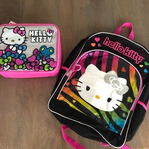 hello kitty backpack & insulated lunch bag.